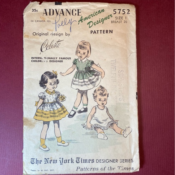 Advance Girls & Boys Toddler Sewing Pattern Lot of 2 Vintage - Picture 2 of 5